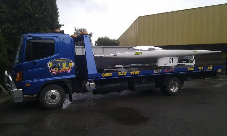 Race powerboat on the tray